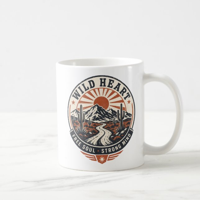 Vintage-Wüstenberg-Abenteuer-Abzeichen Kaffeetasse (Rechts)