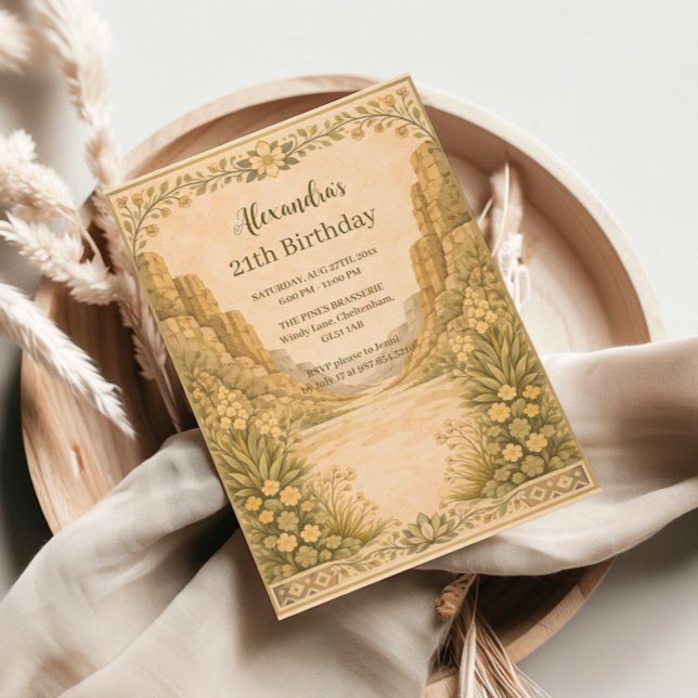 Vintage-Wüstenblumen-Geburtstag Einladung (Von Creator hochgeladen)