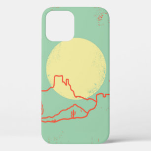 Vintage-Wüstenlandschaft mit Kakteen und Canyon. Case-Mate iPhone Hülle