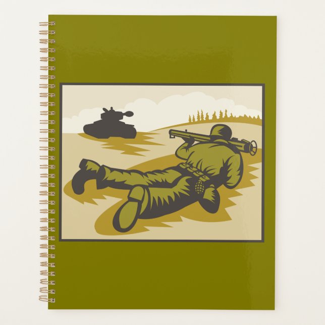 Vintage WW2 Bazooka Soldier and Tank Planer (Vorderseite)