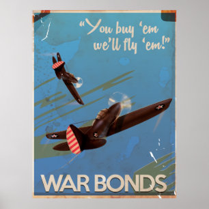 Vintage WW2 Kriegsanleihen Reiseposter Poster