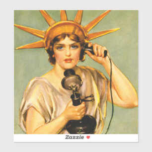 Vintage-WWI-Hallo, hier spricht Liberty-Plakat Aufkleber