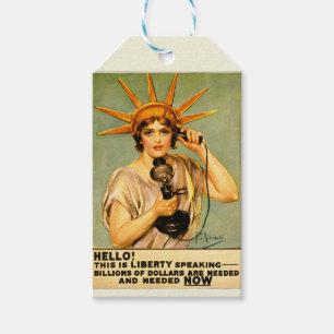 Vintage-WWI-Hallo, hier spricht Liberty-Plakat Geschenkanhänger