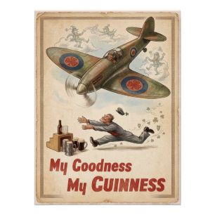 Vintage-WWII-irisches-Aviatikplakat - Meine Güte  Poster