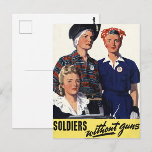 Vintage-WWII-Soldaten ohne Waffen Feministische Ku Postkarte