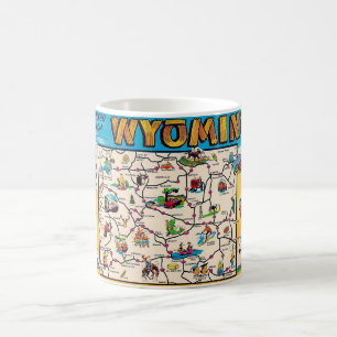 Vintage-Wyoming-Karten-Tasse Kaffeetasse