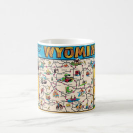 Vintage Wyoming Map-Tasse Kaffeetasse
