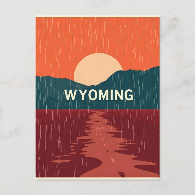 Vintage Wyoming Postkarte (Vorderseite)