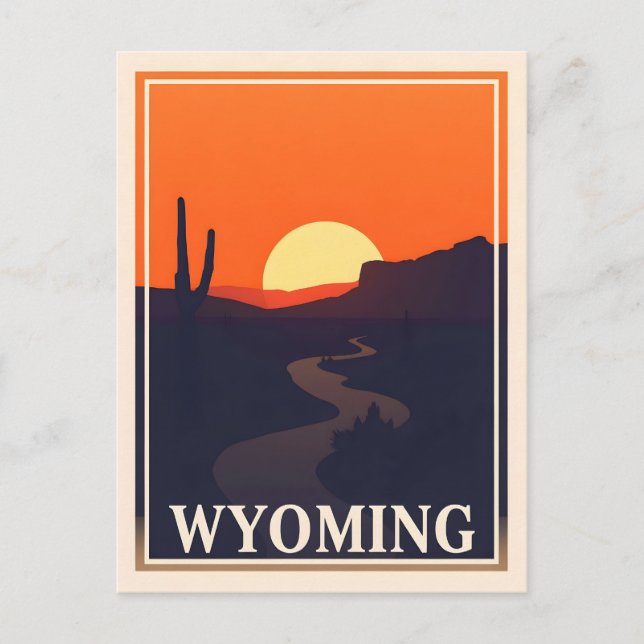 Vintage Wyoming Postkarte (Vorderseite)