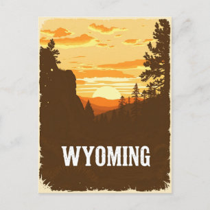 Vintage Wyoming Postkarte