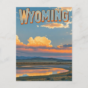 Vintage Wyoming Postkarte