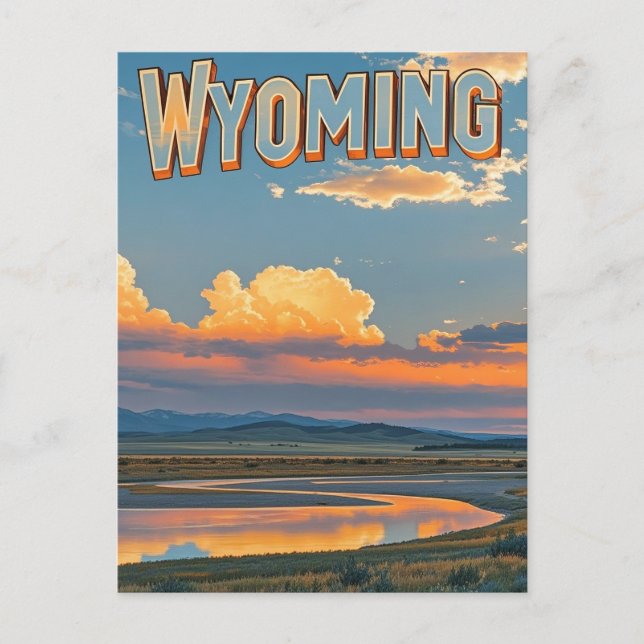 Vintage Wyoming Postkarte (Vorderseite)