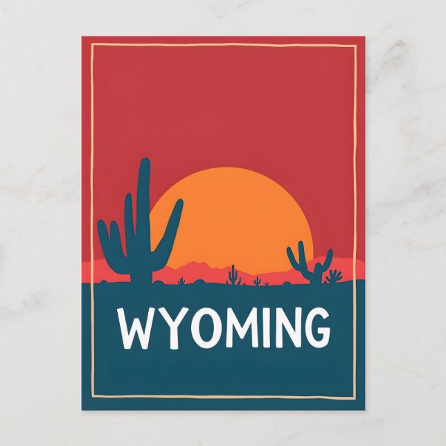 Vintage Wyoming Postkarte (Vorderseite)
