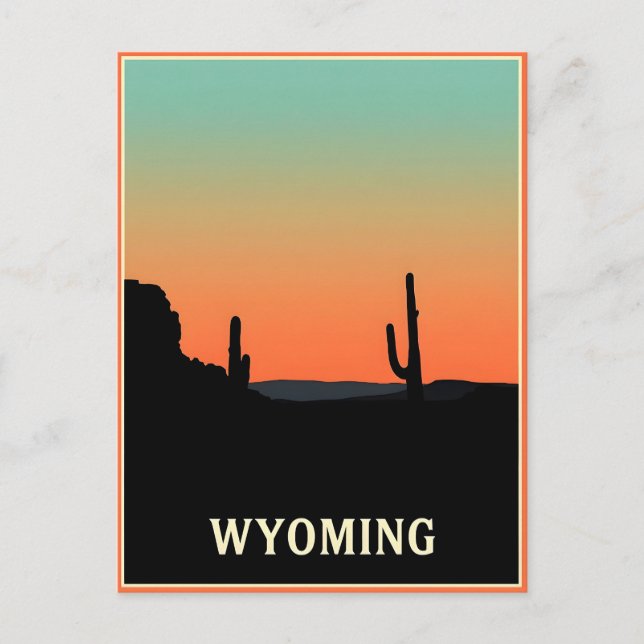 Vintage Wyoming Postkarte (Vorderseite)