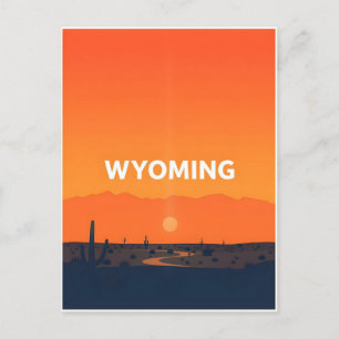 Vintage Wyoming Postkarte