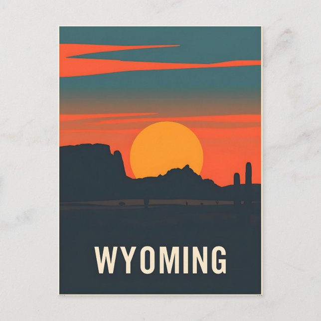 Vintage Wyoming Postkarte (Vorderseite)