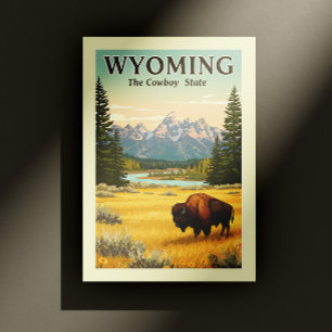 Vintage Wyoming Postkarte