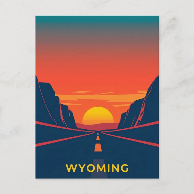 Vintage Wyoming Postkarte (Vorderseite)