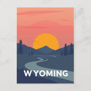 Vintage Wyoming Postkarte