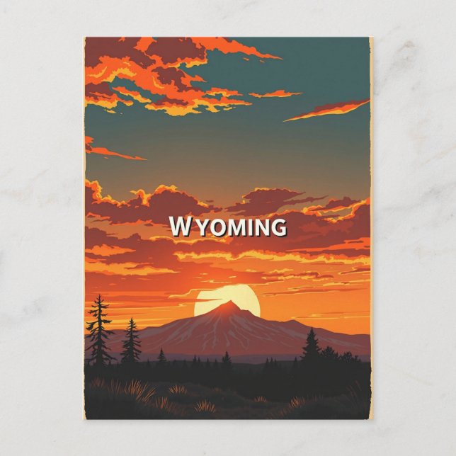 Vintage Wyoming Postkarte (Vorderseite)