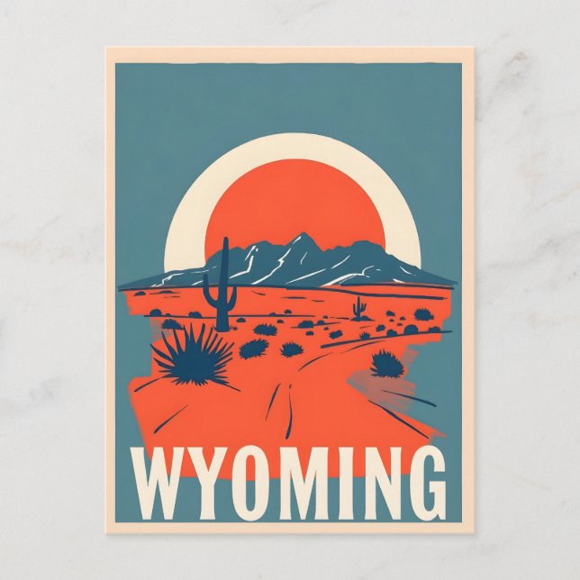 Vintage Wyoming Postkarte (Vorderseite)