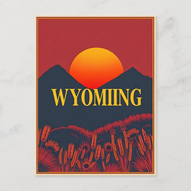 Vintage Wyoming Postkarte (Vorderseite)