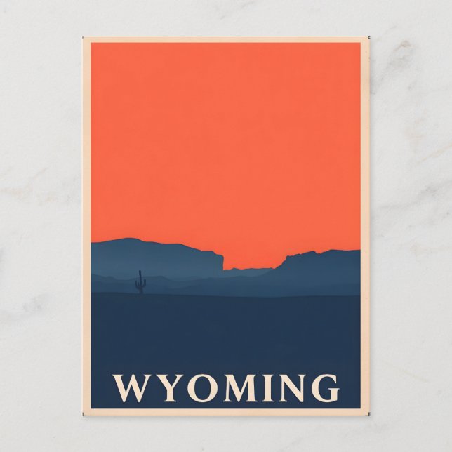 Vintage Wyoming Postkarte (Vorderseite)