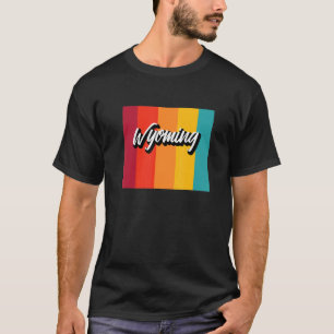 Vintage Wyoming Retro 70er Streifen Wyoming US Sta T-Shirt