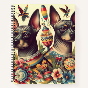 Vintage Xoloitzcuintle Illustration Notizbuch