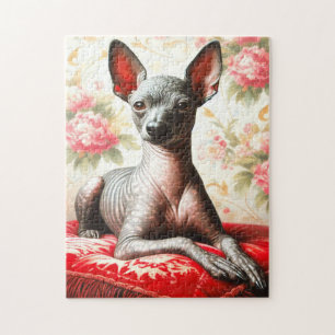Vintage Xoloitzcuintle Illustration Puzzle