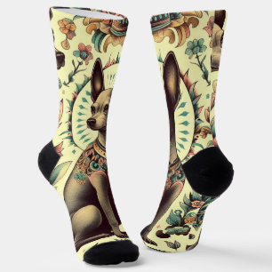 Vintage Xoloitzcuintle Nahtlos Socken
