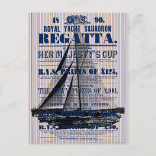 Vintage Yacht Regatta-Werbung Postkarte