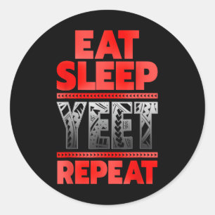Vintage Yeet Bekleidung Herren Lustiger Spruch Eat Runder Aufkleber