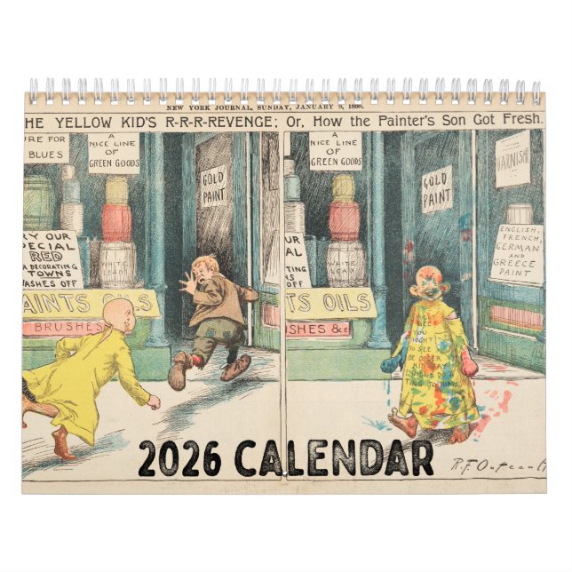 Vintage Yellow Kid 2026 Wall Calendar Kalender (Titelbild)