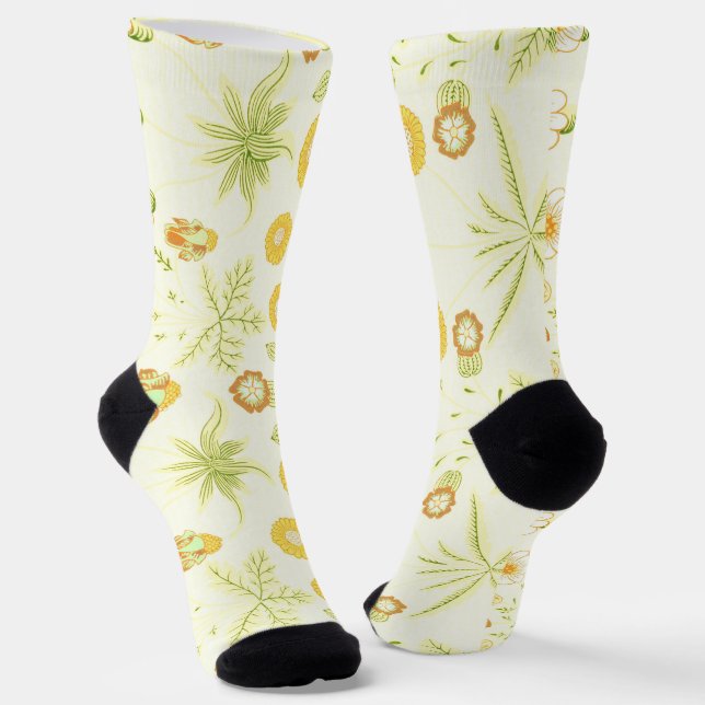 Vintage Yellow Textile Fun Socken (Gewinkelt)