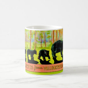 Vintage Yellowstone Bären Postkarten Tasse