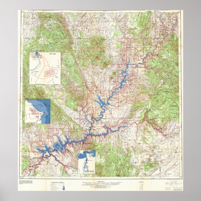 Vintage Yellowstone Grand Canyon Map 1969 Poster (Vorne)
