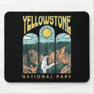 Vintage Yellowstone National Park Wandern Camping Mousepad