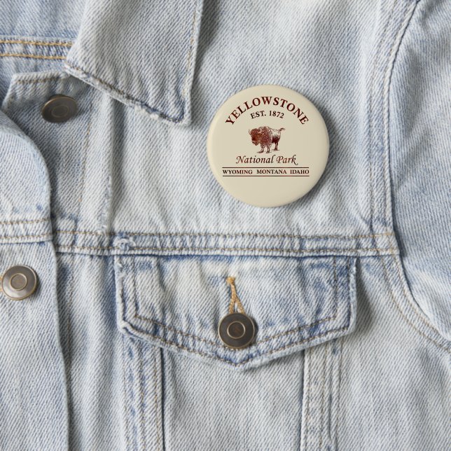 Vintage Yellowstone-Nationalpark Button (Beispiel)