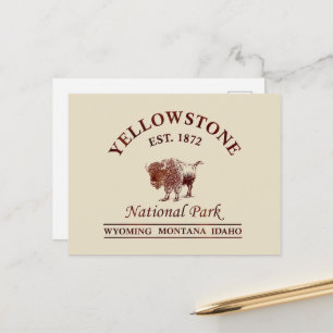 Vintage Yellowstone Nationalpark Feiertagspostkarte