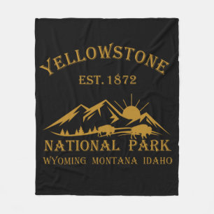 Vintage Yellowstone Nationalpark Fleecedecke