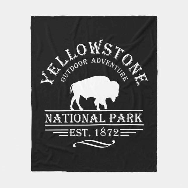 Vintage Yellowstone Nationalpark Fleecedecke (Vorderseite)