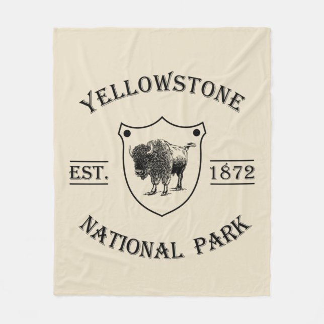 Vintage Yellowstone-Nationalpark Fleecedecke (Vorderseite)