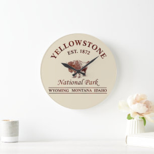 Vintage Yellowstone-Nationalpark Große Wanduhr