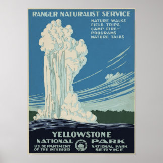 Vintage Yellowstone Nationalpark Werbung Poster
