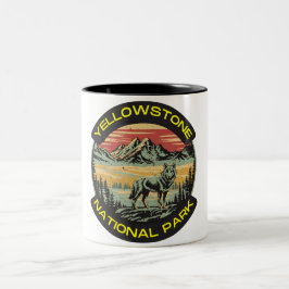 Vintage Yellowstone Nationalpark Wolkenkratzer Zweifarbige Tasse