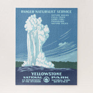 Vintage Yellowstone WPA Old Faithful Puzzle