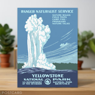 Vintage Yellowstone WPA Postkarte