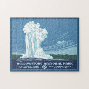 Vintage Yellowstone WPA Reise - Old Faithful Puzzle