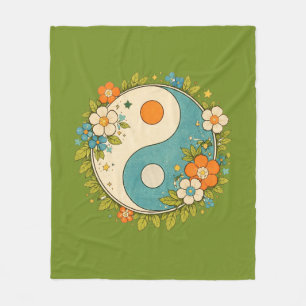 Vintage Yin-Yang-Symbol Fleecedecke